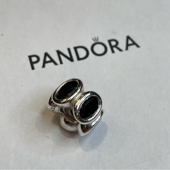 Pandora Silver & Black Oval Lights Charm - Picture 3 of 6